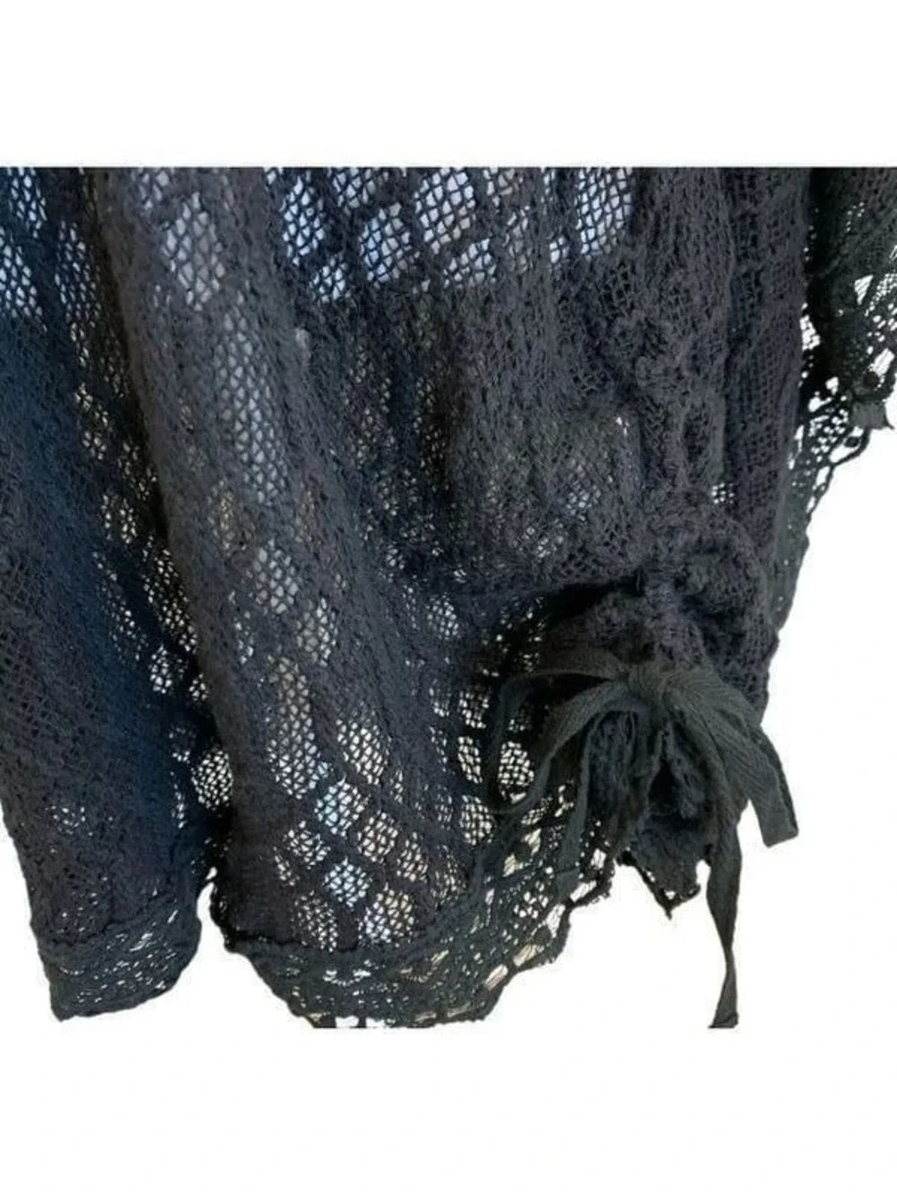 Monoreno Black Crochet Top Sz S